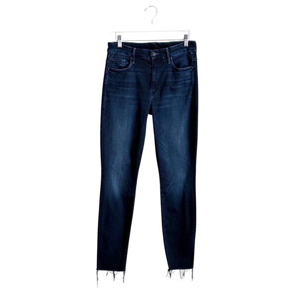 Mother Jeans High Waisted Looker Ankle Fray in Last Call Dark Wash - Picture 5 of 11
